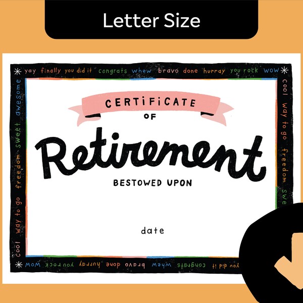 Funny Retirement Certificate - Etsy