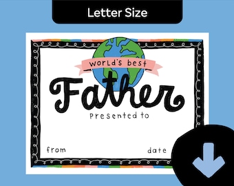 Father Certificate Award Instant digital