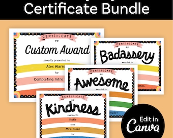 Editable Award Certificate Bundle | Canva Template (Digital Download)