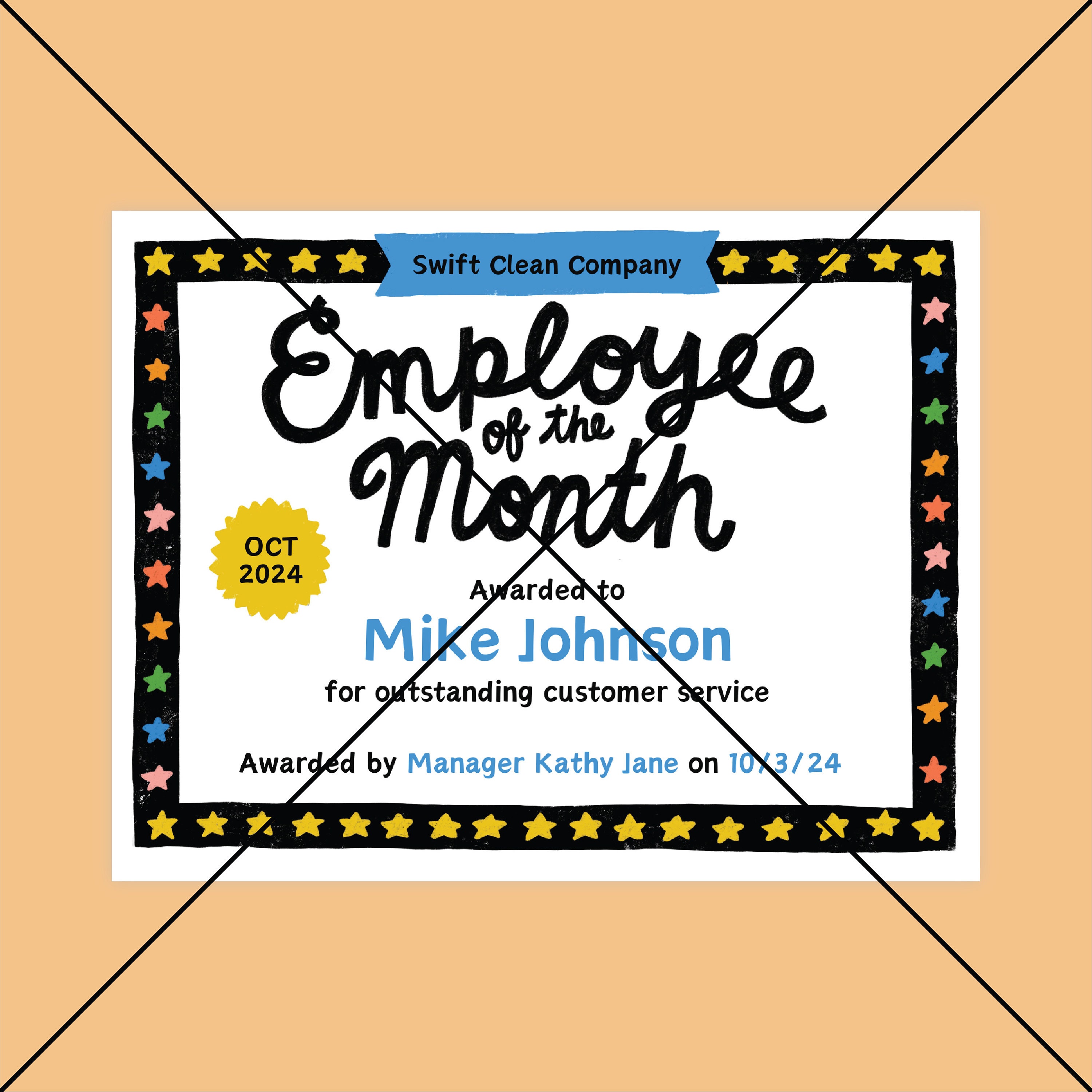 Employee of the Month Certificate Template: Easy Award (canva Digital ...