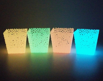 Aquarium Planter Glow in the Dark Blacklight Reactive VoroPot