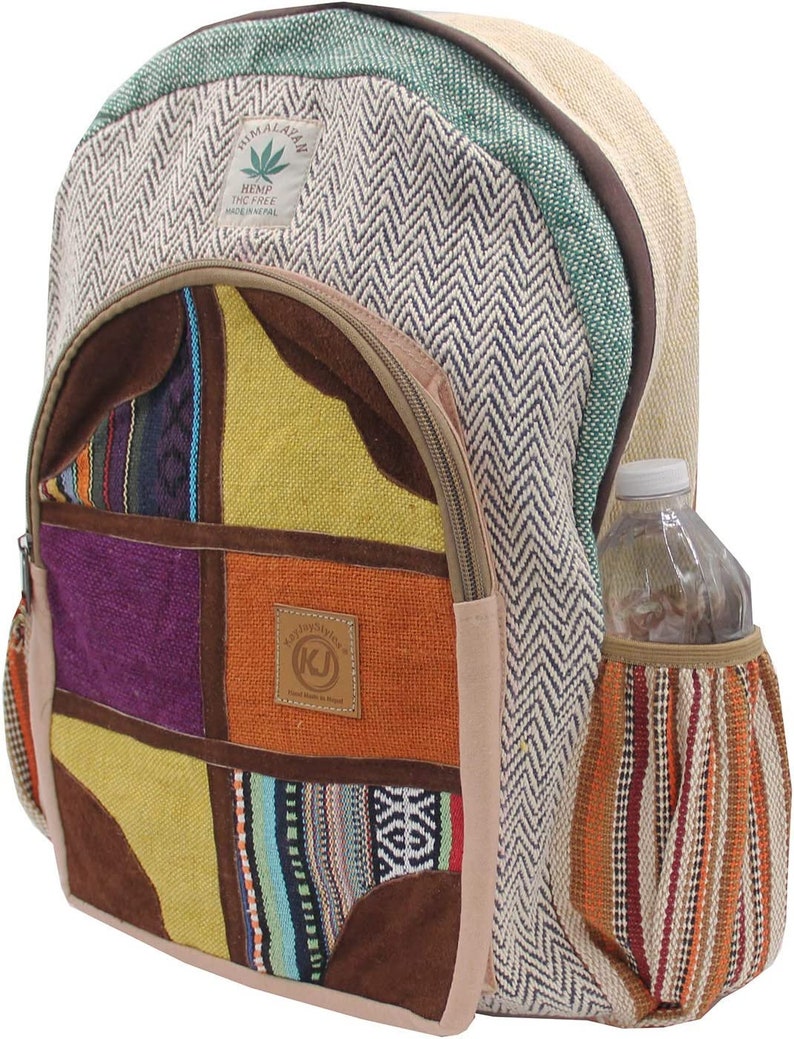Handmade Large Multi Pocket Natural Hemp Nepal Backpack Etsy