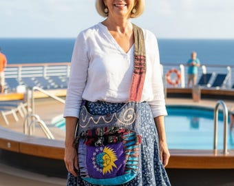 Bohemian Handmade Cotton Crossbody Bag | Slouchy Hobo Sling | Hippie Shoulder Bag | Assorted Patterns