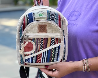 Small Lightweight Minipack Handmade Himalayan Hemp Travel, Hiking, Unisex