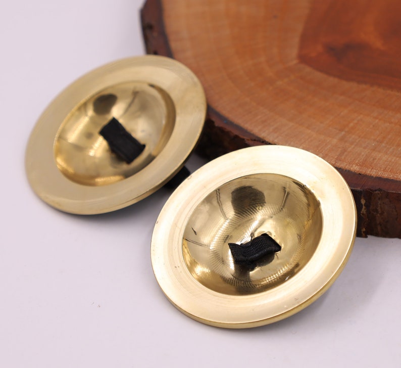 2 Pairs Brass Lotus Flower Finger Cymbals Zills for Belly Dancing image 7