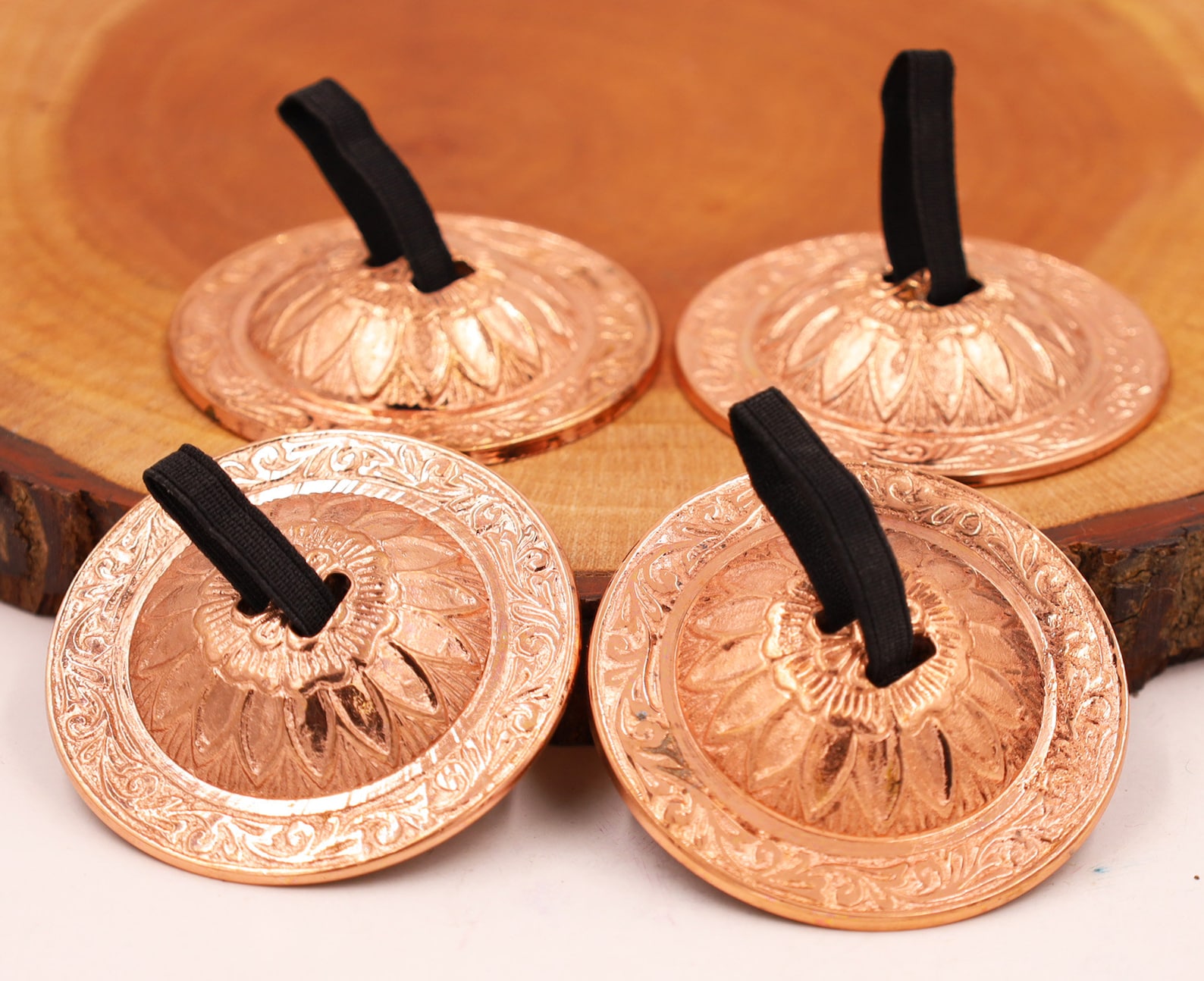 2 Pairs Brass Lotus Flower Finger Cymbals Zills for Belly Etsy