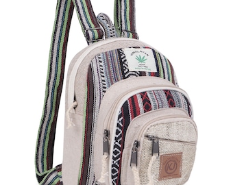 Small Lightweight Minipack Handmade Himalayan Hemp Travel, Hiking, Women & Girls