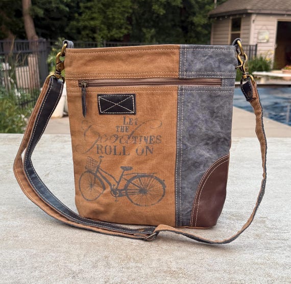 Repurposed and Upcycled Military Tent Crossbody Bag – Eco-friendly