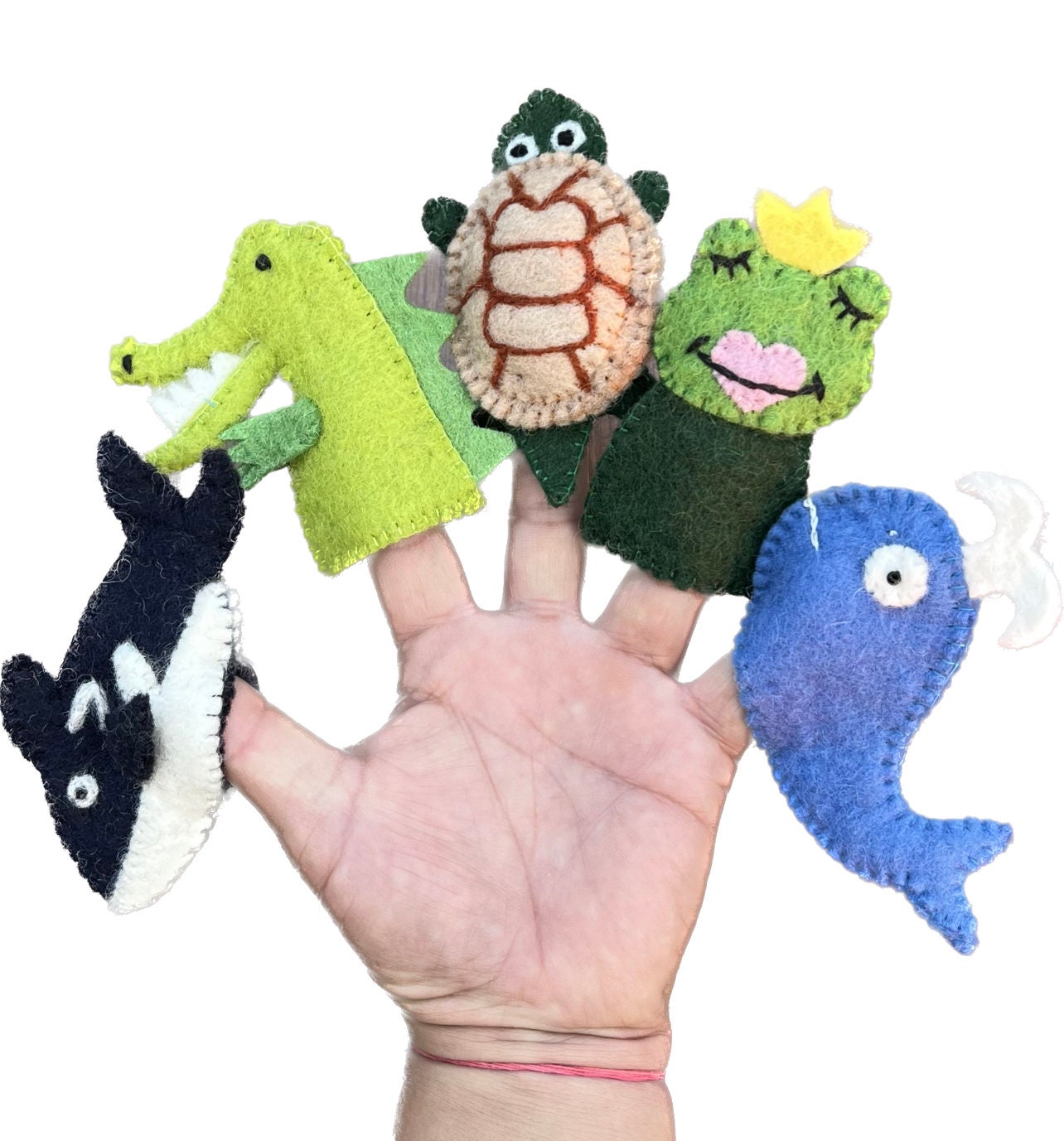 Finger Puppets Animal Puppets Water Animals Felt Finger Etsy