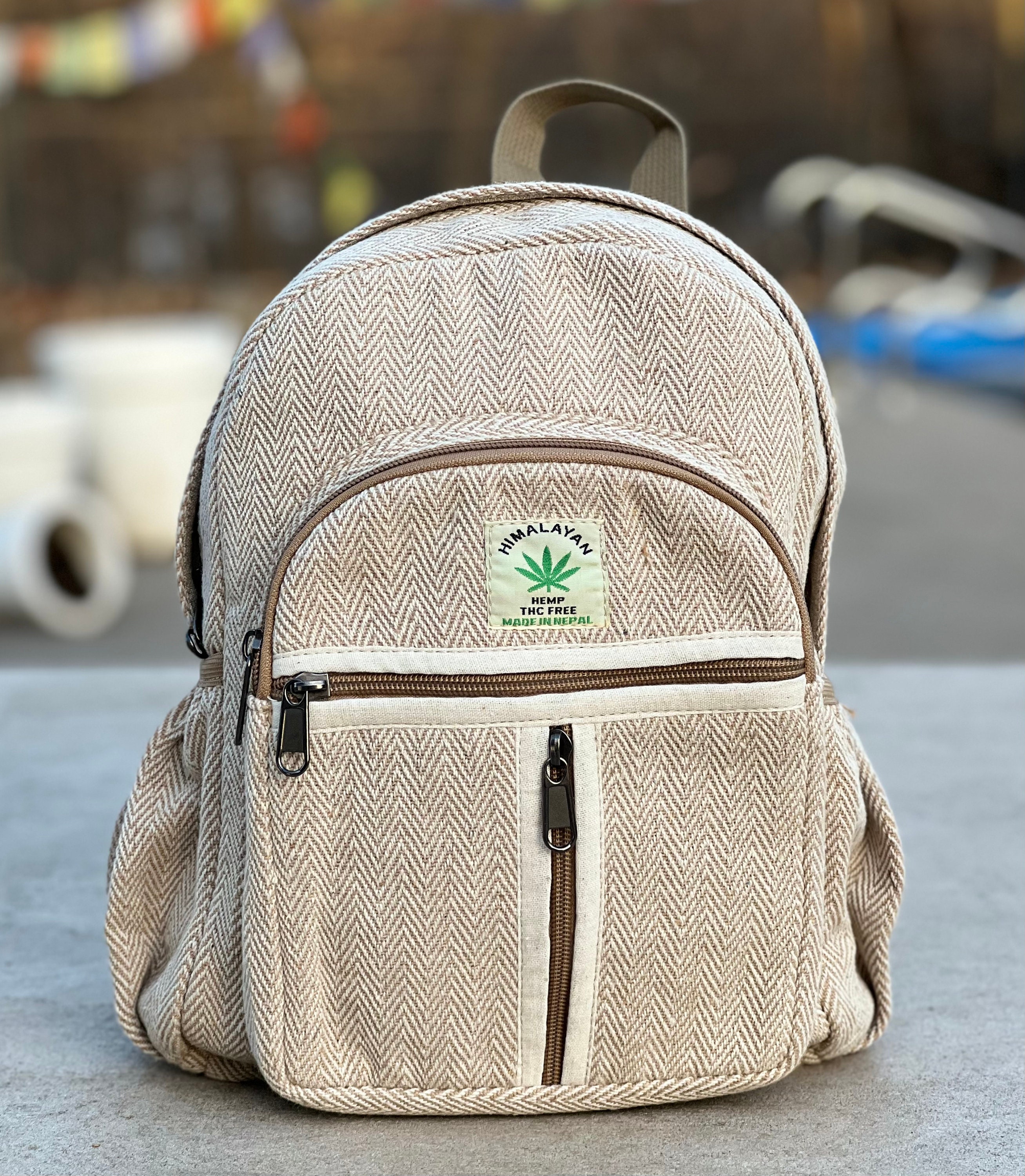 Small Lightweight Daypack Backpack Handmade Himalayan Hemp Travel ...