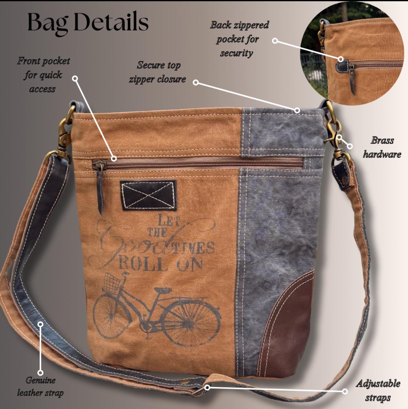 Repurposed and Upcycled Military Tent Crossbody Bag – Eco-friendly