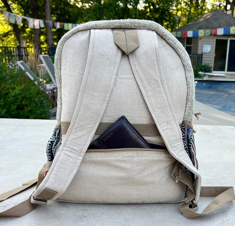 Handmade Large Multi Pocket Natural Hemp Nepal Backpack Etsy