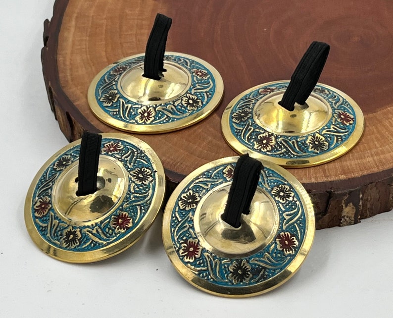 2 Pairs Brass Lotus Flower Finger Cymbals Zills for Belly Etsy