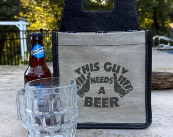 Repurposed Military Canvas Beer Caddy: Rustic Groomsmen Gift