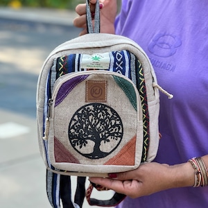 Liten lättvikts minipack handgjord himalayahampa resor, vandring, unisex Minipack 1