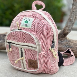 Small Lightweight Minipack Handmade Himalayan Hemp Travel, Hiking, Women & Girls