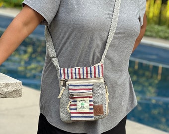 Hemp Crossbody Bag: Vegan Hippie Travel Sling Purse