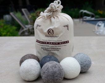Dryer Balls Extra Large 6 Pk - 100% Organic Wool - Eco-Friendly - Dry 1,000 Loads – Free Fast Shipping from US