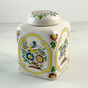 Hand Painted Polychrome Small Workum box with lid, trinket 画像 1