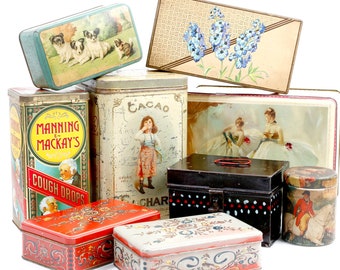 Collection of beautiful decorative vintage tins, choose 1 or more