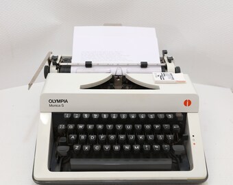 Green Olive Black Travel Typewriter Working Typewriter Green Typewriter Manual Typewriter Olympia Monica 70s Office Home Decor