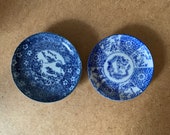 2 Japanese transfer plates Meiji period 1868 - 1912