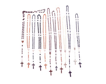 Vintage Rosary Collection Set of 12 Antique Catholic Prayer Beads