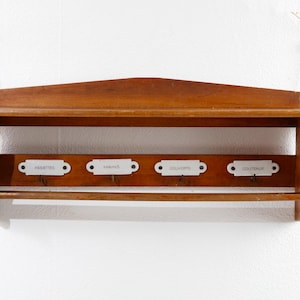 Vintage Farmhouse Wooden Kitchen Rack with Display Shelf