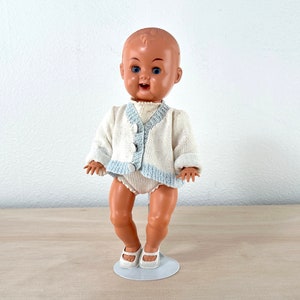 Bambola Kader Boy vintage: bambola di plastica degli anni &#39;50 con giacca fatta a mano