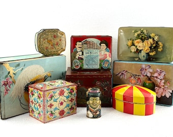 Collection of beautiful decorative vintage tins, choose 1 or more