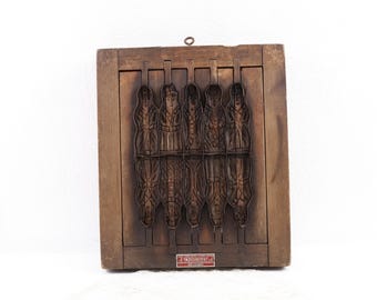 Industrial Speculaas Mould Antique | J.H. Gorissen Baker’s Tool | Dutch Bakery History | Dark Academia Decor