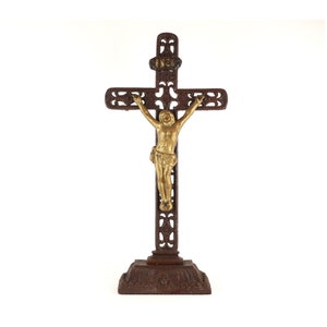Heavy Crucifix, Garden cross, cast metal large Crucifix +20 inch