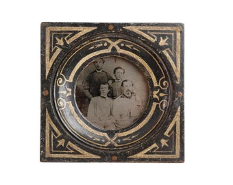 Ambrotype wall hanging group of clergy from a monastery Antique photo