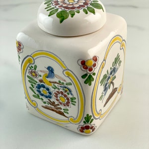 Hand Painted Polychrome Small Workum box with lid, trinket 画像 3