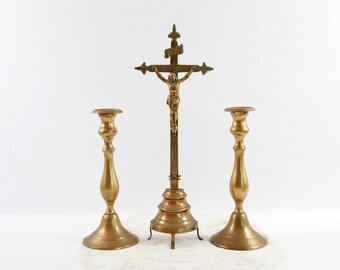 ヴィンテージ 13.25 インチ クロス 十字架像 キャンドル用スライド