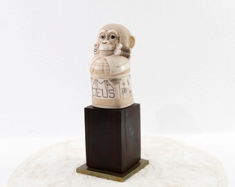 Amadeus Figurine John Biccard Carved Crushed Marble Resin