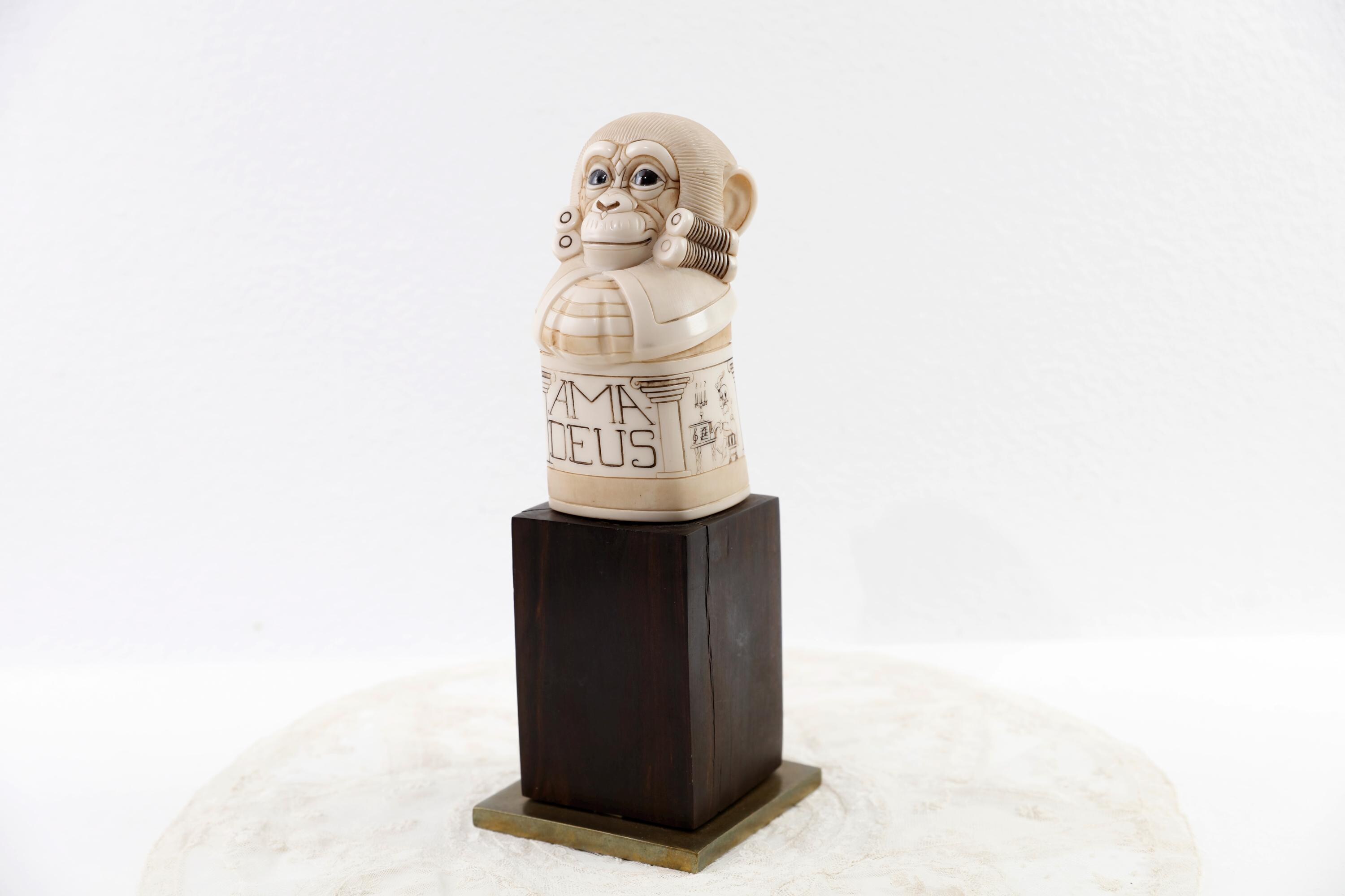 Amadeus Figurine John Biccard Carved Crushed Marble Resin