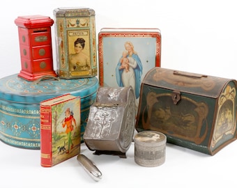 Collection of beautiful rare decorative vintage tins, choose 1 or more, set April 2024