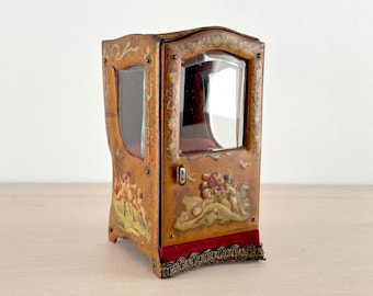 1800s  French Sedan Chair Jewelry Vitrine, Watch Stand, Antique Pocket Watch holder, collectors item rare