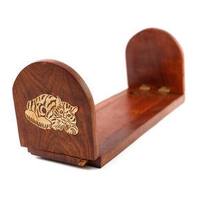 Vintage adjustable book holder, decorated with cats, library deco