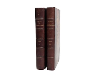 1892 Antique French Books Jesus Christ Le Pere Didon Leather Bound Maps Set