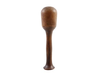 Pilon en bois antique, pilon en bois primitif de cuisine outil de livre de cuisine