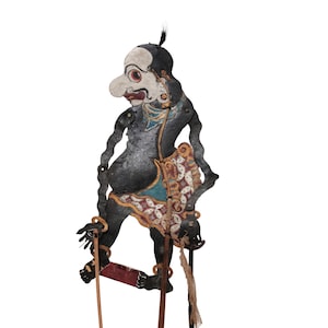Antik javanesisk Wayang Kulit Läder Shadow Puppet Petruk Folk Art (10)