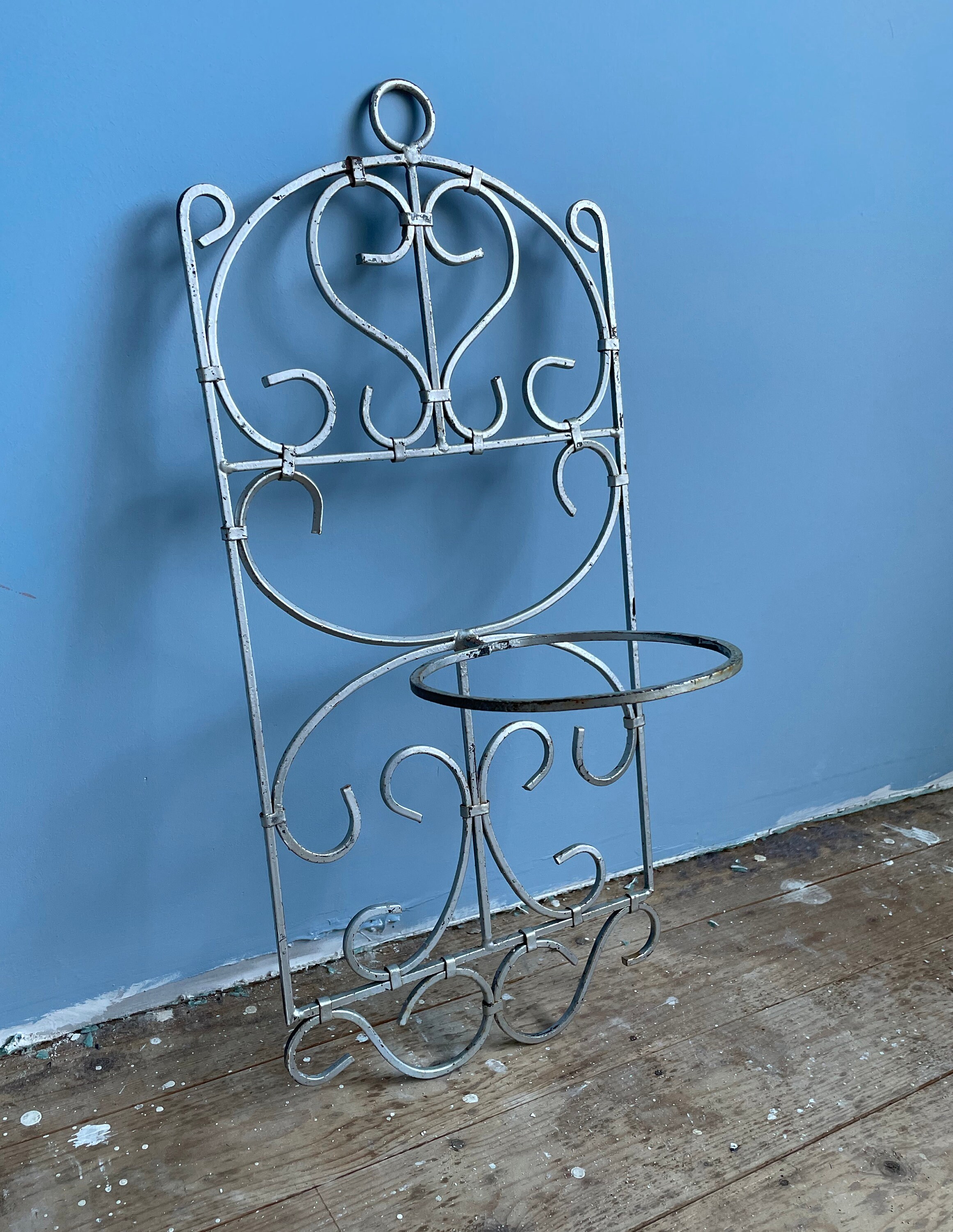 Beautiful Rustic Iron Garden Fence Hanging Flower Pot Etsy