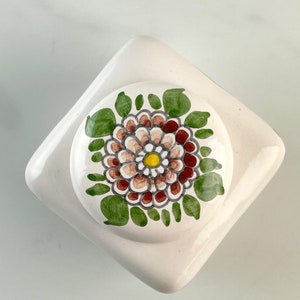 Hand Painted Polychrome Small Workum box with lid, trinket 画像 5