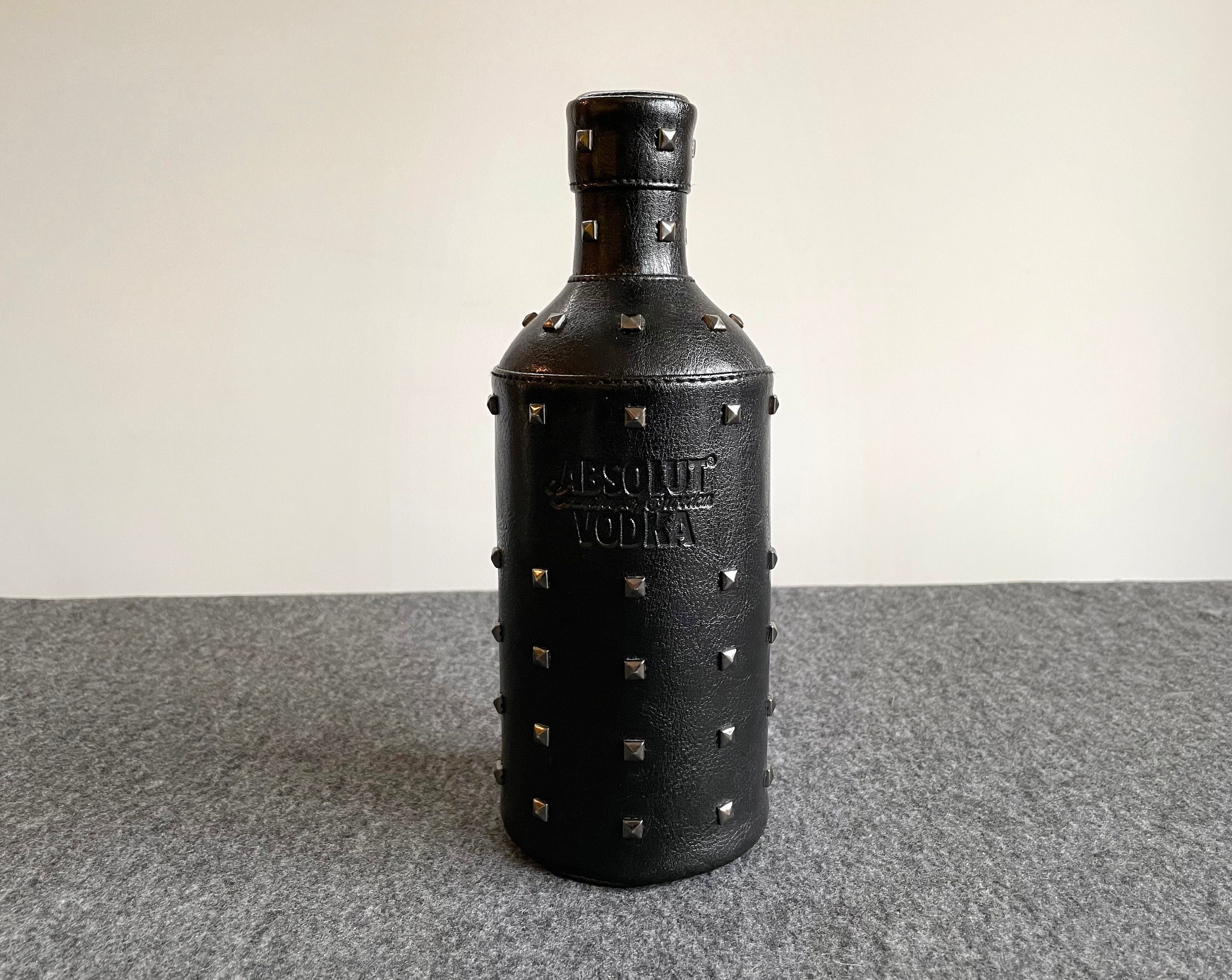 Collectible Absolut Vodka Studded Leather Case With Metal pic