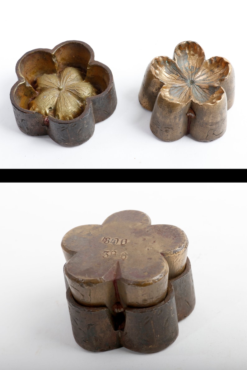 Moules pour la fabrication de fleurs en feuilles, au choix 1 ou plus, moules pour pétales, moules en fer en laiton, en cuir et en soie, lot de 1 Mold 4: Round flower