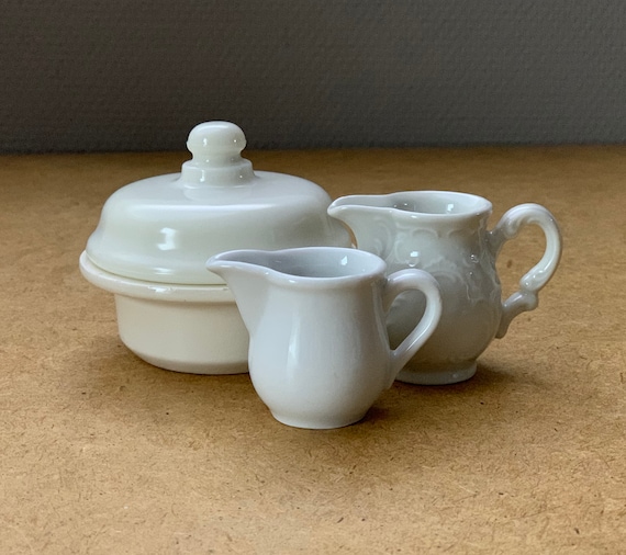 XSQD 10er Set Keramik Milchkännchen - Weiße Mini Kannen Für Kaffee & Sauce