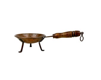 Antique Pipe lighter dish Copper Dutch 18th Century