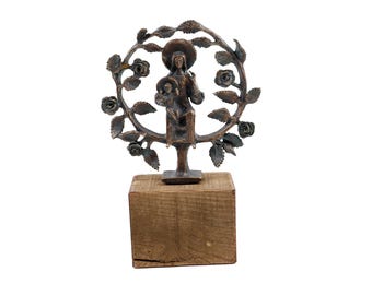 Holy Mary and Baby Jesus Statue Heavy Bronze